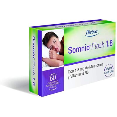 Dietisa Somnio Flash 1.8 60 tabletas - Apoyo para el desfase horario Dietisa Somnio Flash 1.8 60 tabletas - Apoyo para el desfase horario