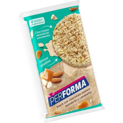 Nutrition & Sante' Performa Gallette di Mais Cioccolato Bianco Mandorle Caramello - Snack Nutrition & Sante' Performa Gallette di Mais Cioccolato Bianco Mandorle Caramello - Snack