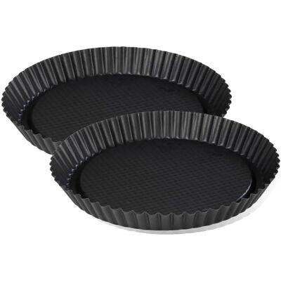 Set di 2 teglie per torta invertita Zenker Nera Metallizzata 30cm Set di 2 teglie per torta invertita Zenker Nera Metallizzata 30cm