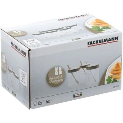 Fackelmann Mustard Pot Set - 6 Glass & Steel Condiment Jars Fackelmann Mustard Pot Set - 6 Glass & Steel Condiment Jars