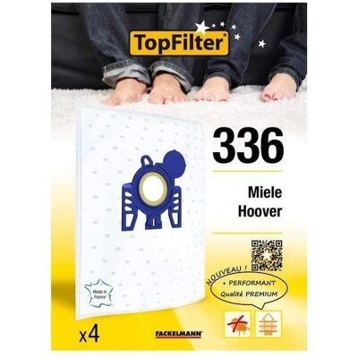 Set di 4 sacchetti aspirapolvere TopFilter - Compatibili con Miele & Hoover Set di 4 sacchetti aspirapolvere TopFilter - Compatibili con Miele & Hoover