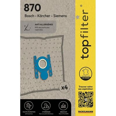 Sacs d'aspirateur Bosch Siemens - Pack de 4 - Sacs aspirateur - Publicité Sacs d'aspirateur Bosch Siemens - Pack de 4 - Sacs aspirateur - Publicité