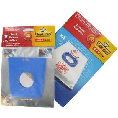 Sacs aspirateur universels Top Filter avec Click Bag - 4 pièces - Publicité Sacs aspirateur universels Top Filter avec Click Bag - 4 pièces - Publicité
