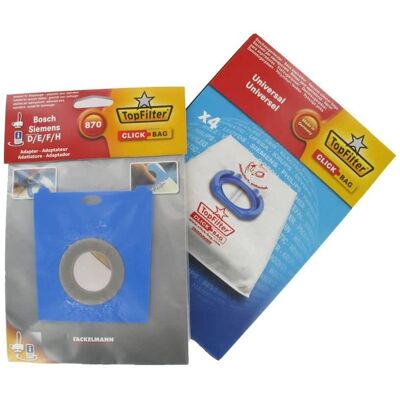 Paquet de 4 sacs aspirateurs universels Top Filter - Siemens & Bosch Paquet de 4 sacs aspirateurs universels Top Filter - Siemens & Bosch