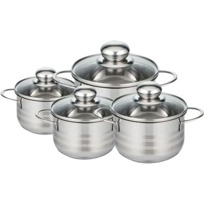 Ensemble de Marmites en Inox Elo - 14/16/20/24cm Sans PFAS - Publicité Ensemble de Marmites en Inox Elo - 14/16/20/24cm Sans PFAS - Publicité