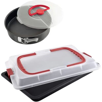 Set da Cottura Rettangolare Bake and Go - 26cm Springform & Teglia 42x29cm Set da Cottura Rettangolare Bake and Go - 26cm Springform & Teglia 42x29cm