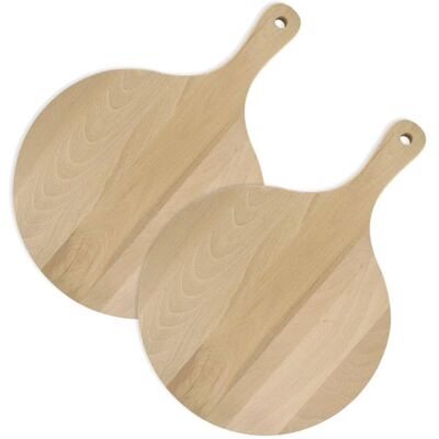 Fackelmann - Set di 2 taglieri in legno per pizza e Flammkuchen - 30cm Fackelmann - Set di 2 taglieri in legno per pizza e Flammkuchen - 30cm