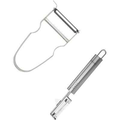 Fackelmann Inox Pelapatate e Raspino Duo - 19cm & 11cm Fackelmann Inox Pelapatate e Raspino Duo - 19cm & 11cm