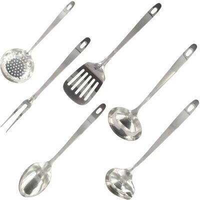 Ensemble d'ustensiles de cuisine 6 pièces inox Fackelmann Oxford - Publicité Ensemble d'ustensiles de cuisine 6 pièces inox Fackelmann Oxford - Publicité