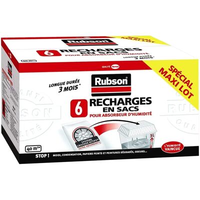 Absorbe humedad Rubson - Pack de 6 bolsas - 461950 Absorbe humedad Rubson - Pack de 6 bolsas - 461950