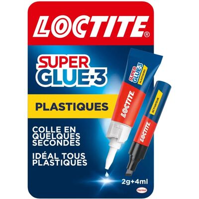 Super Glue 3 Plastiques Loctite - Fixation Ultra-Rapide, 2g + 4ml Activateur - Publicité Super Glue 3 Plastiques Loctite - Fixation Ultra-Rapide, 2g + 4ml Activateur - Publicité