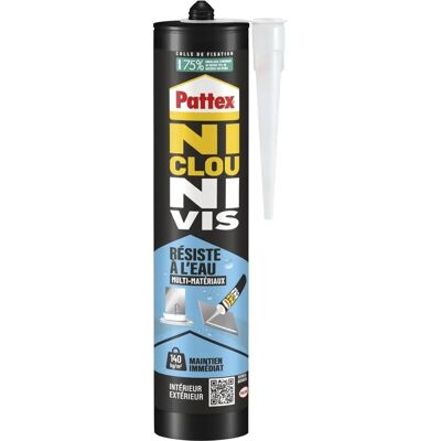 Colle Pattex Tout-en-Un - Fixation et Étanchéité - 450g - Publicité Colle Pattex Tout-en-Un - Fixation et Étanchéité - 450g - Publicité