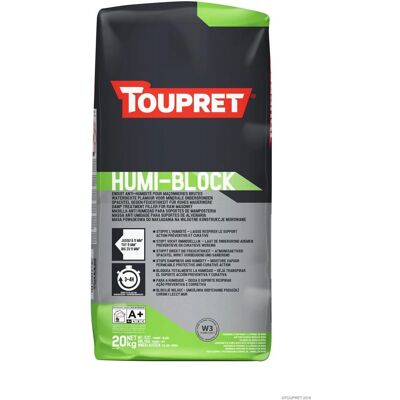 Toupret Humi-Block 20 kg - Imperméabilisation et réparation - Publicité Toupret Humi-Block 20 kg - Imperméabilisation et réparation - Publicité