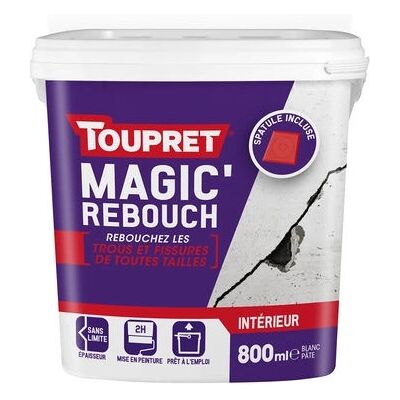 Toupret MG Ret 0.8L - Enduit Léger pour Intérieur - Publicité Toupret MG Ret 0.8L - Enduit Léger pour Intérieur - Publicité