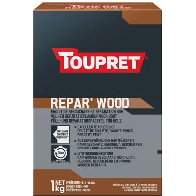Toupret Enduit de rebouchage - Repar'Wood 1kg - Séchage rapide - Publicité Toupret Enduit de rebouchage - Repar'Wood 1kg - Séchage rapide - Publicité