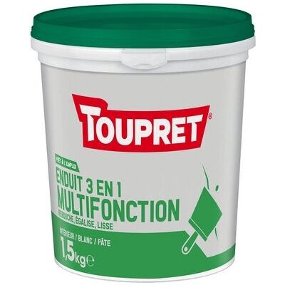 Plâtre Toupret BCEMULP15 - 1,5kg - Plâtre 3 en 1 multifonction - Publicité Plâtre Toupret BCEMULP15 - 1,5kg - Plâtre 3 en 1 multifonction - Publicité