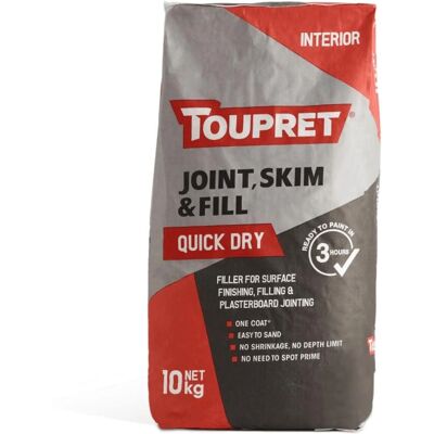 Toupret Toupret FGBJSR10GB Quick Dry Joint Skim & Fill 10kg Toupret Toupret FGBJSR10GB Quick Dry Joint Skim & Fill 10kg