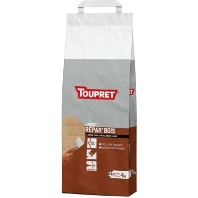 Toupret Enduit Réparation 4kg - Bois, Trou et Fente - Intérieur & Extérieur - Publicité Toupret Enduit Réparation 4kg - Bois, Trou et Fente - Intérieur & Extérieur - Publicité