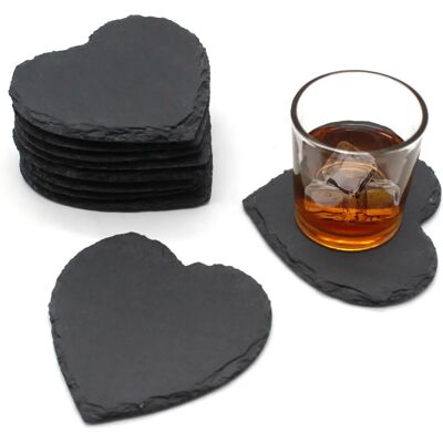 Van Gogh 4pcs Slate Heart Coasters - Table Mat 11cm Van Gogh 4pcs Slate Heart Coasters - Table Mat 11cm