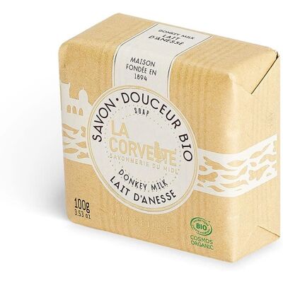 Jabón de leche de burra de La Corvette - Orgánico, Suave, 100g Jabón de leche de burra de La Corvette - Orgánico, Suave, 100g