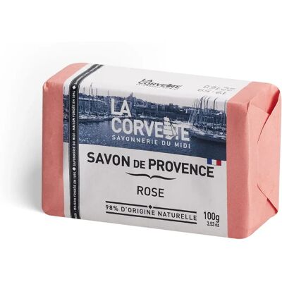 Savon Rose de Provence La Corvette - Mains & Corps - 100g - Publicité Savon Rose de Provence La Corvette - Mains & Corps - 100g - Publicité