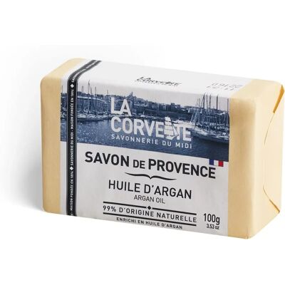 Savon à l’huile d’argan de Provence La Corvette - Peau sensible - France - Publicité Savon à l’huile d’argan de Provence La Corvette - Peau sensible - France - Publicité