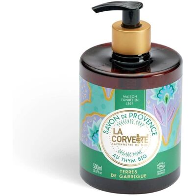 Savon liquide bio La Corvette Thym - 500ml - Publicité Savon liquide bio La Corvette Thym - 500ml - Publicité