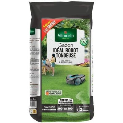 Graines de Gazon Vilmorin - 5 kg pour Robot Tondeuse - Brins Fins - Croissance Modérée - Seeds Vilmorin - Publicité Graines de Gazon Vilmorin - 5 kg pour Robot Tondeuse - Brins Fins - Croissance Modérée - Seeds Vilmorin - Publicité