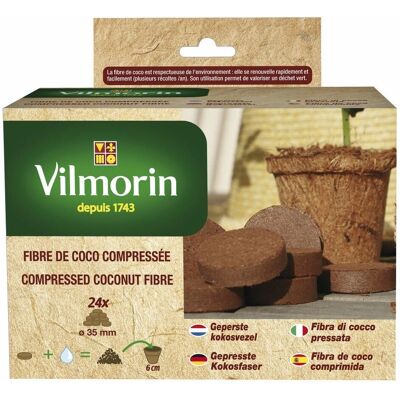 Vilmorin 24 Pastiglie di Fibra di Cocco - Pastiglie per Piante Vilmorin 24 Pastiglie di Fibra di Cocco - Pastiglie per Piante