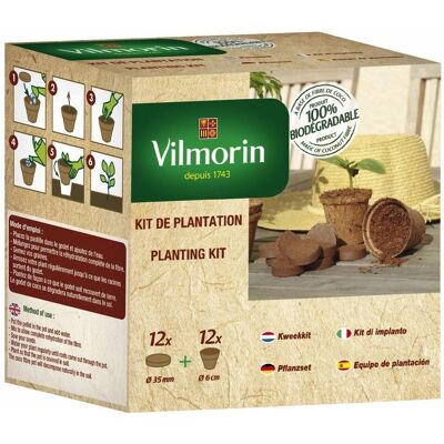 Kit de Culture Vilmorin - 12 Pots 6cm + 12 Pastilles de Fibre de Coco - Publicité Kit de Culture Vilmorin - 12 Pots 6cm + 12 Pastilles de Fibre de Coco - Publicité