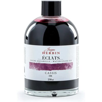 Jacques Herbin - Encre Aquarelle Éclats - 250 ml - 330 Cassis - Ink - Publicité Jacques Herbin - Encre Aquarelle Éclats - 250 ml - 330 Cassis - Ink - Publicité