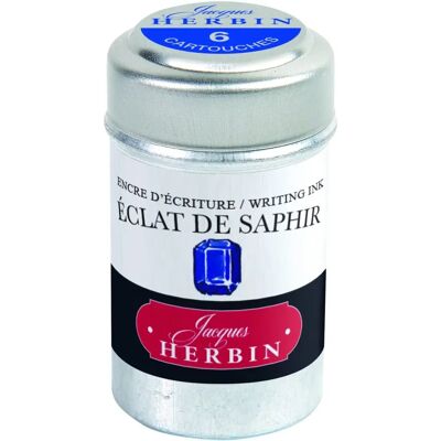 Cartouches d'encre J. Herbin 16T. Zaffiro - Pack de 6 - Publicité Cartouches d'encre J. Herbin 16T. Zaffiro - Pack de 6 - Publicité