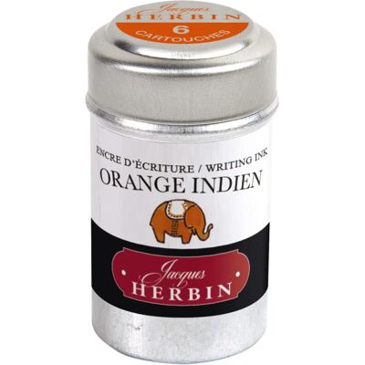 J. Herbin 6 Cartouches d'Encre Orange Indien - Taille Standard J. Herbin 6 Cartouches d'Encre Orange Indien - Taille Standard
