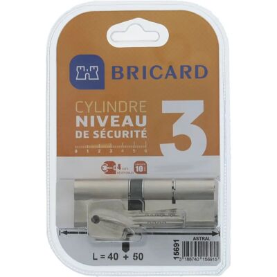 Bricard Astral 15691 Cylinder - Mosiądz niklowany - Podwójne wejście Bricard Astral 15691 Cylinder - Mosiądz niklowany - Podwójne wejście