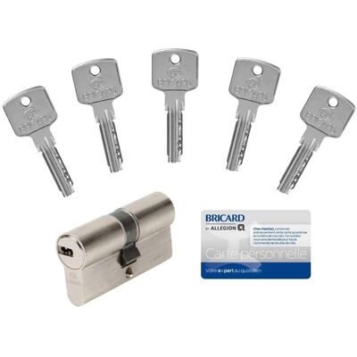 Bricard - Zamek cylinder - Nikiel, 30+30, 5 kluczy Bricard - Zamek cylinder - Nikiel, 30+30, 5 kluczy