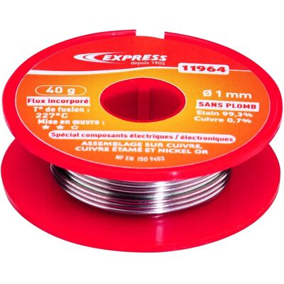 GUILBERT EXPRESS - Lötdraht - 40g - Bleifrei - 1mm - 227°C - Lötmittel GUILBERT EXPRESS - Lötdraht - 40g - Bleifrei - 1mm - 227°C - Lötmittel