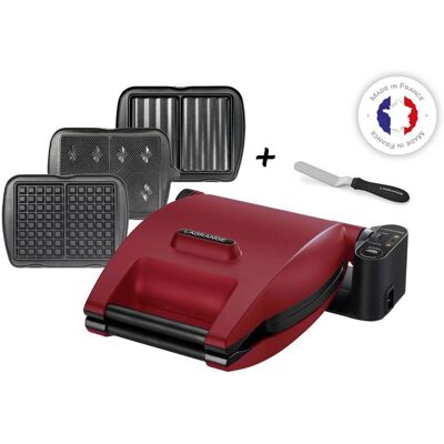 LAGRANGE Croque Gaufrier - 3 Plaques - 1200W - Rouge Mat - Publicité LAGRANGE Croque Gaufrier - 3 Plaques - 1200W - Rouge Mat - Publicité