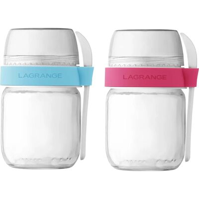 Lagrange Modello 440403 - Vasetti in Vetro per Yogurt 2 Pezzi Lagrange Modello 440403 - Vasetti in Vetro per Yogurt 2 Pezzi