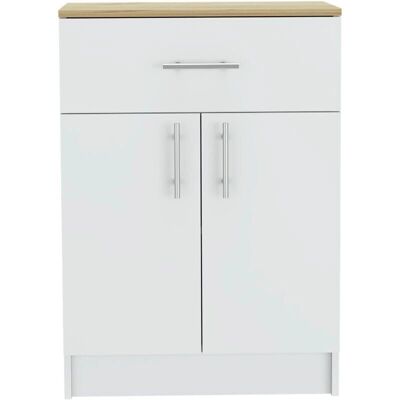 Tuhome Concept Modelo Gabinete de Cocina Blanco - Diseño Moderno con Cajón y Estantes Tuhome Concept Modelo Gabinete de Cocina Blanco - Diseño Moderno con Cajón y Estantes