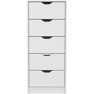 Tuhome Concept - Cómoda estrecha Basilea con 5 cajones - Cómoda Tuhome Concept - Cómoda estrecha Basilea con 5 cajones - Cómoda