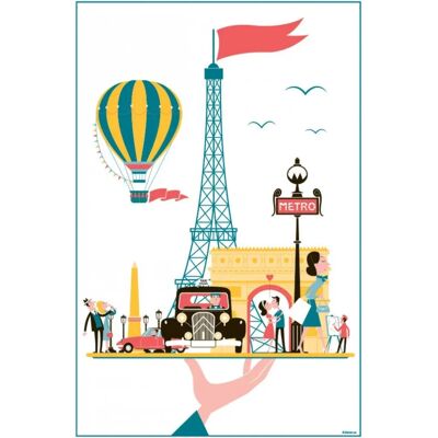 WINKLER Paris Baumwoll-Geschirrtuch - Küchentuch - Pariser Dekor WINKLER Paris Baumwoll-Geschirrtuch - Küchentuch - Pariser Dekor