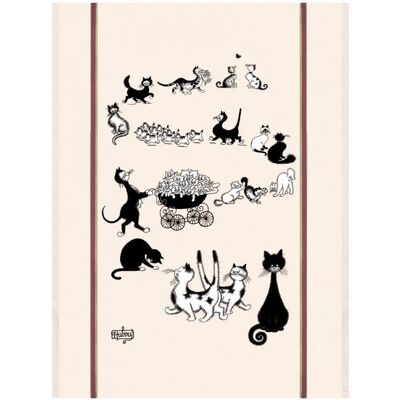 Winkler Dubout Katzen Geschirrtuch - Großes Baumwolltuch 60x80cm Winkler Dubout Katzen Geschirrtuch - Großes Baumwolltuch 60x80cm