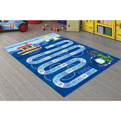 Les Ateliers Du Linge - Tapis De Bain 50x80 Cm Coton Bio Bleu Clair - Bath Mat - Publicité Les Ateliers Du Linge - Tapis De Bain 50x80 Cm Coton Bio Bleu Clair - Bath Mat - Publicité