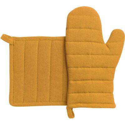 Winkler Jona Recycling-Set - Baumwoll-Gant & Topflappen - Gelb Winkler Jona Recycling-Set - Baumwoll-Gant & Topflappen - Gelb