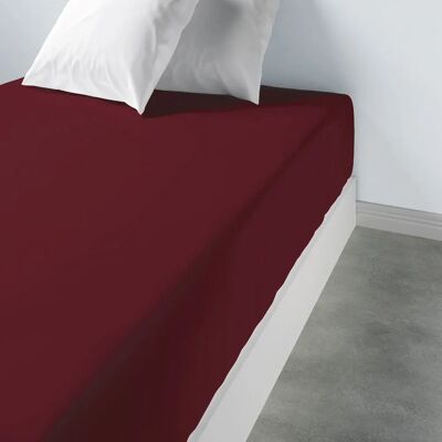 Les Ateliers Du Linge - Drap Housse 140x190 Grenat - 57 Fils 100% Coton - Fitted Sheet - Publicité Les Ateliers Du Linge - Drap Housse 140x190 Grenat - 57 Fils 100% Coton - Fitted Sheet - Publicité