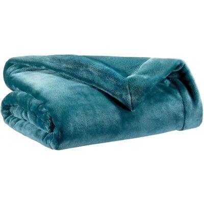 Plaid Velours Paon 150 x 200 Vivaraise - Plaid - Publicité Plaid Velours Paon 150 x 200 Vivaraise - Plaid - Publicité
