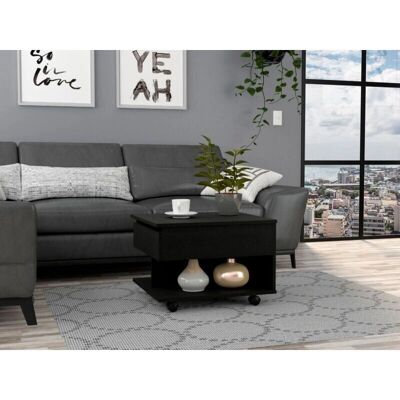 Mesa de Centro TUHOME Luanda - Elevable, Ruedas, Negro Mesa de Centro TUHOME Luanda - Elevable, Ruedas, Negro