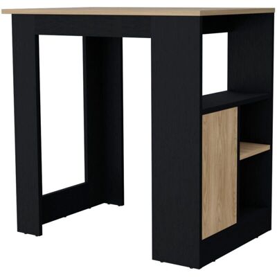 TUHOME CONCEPT - Stirling Melamina Isla de cocina - Negro / Beige TUHOME CONCEPT - Stirling Melamina Isla de cocina - Negro / Beige