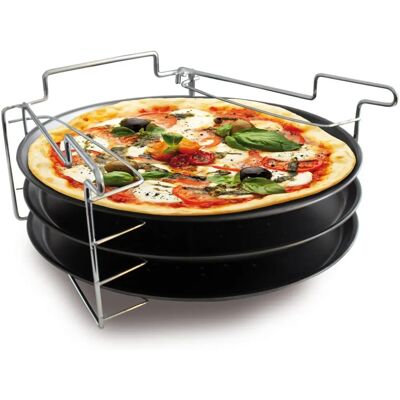 Baumalu 3776 3 db pizzatálca készlet - 30cm, állvánnyal Baumalu 3776 3 db pizzatálca készlet - 30cm, állvánnyal