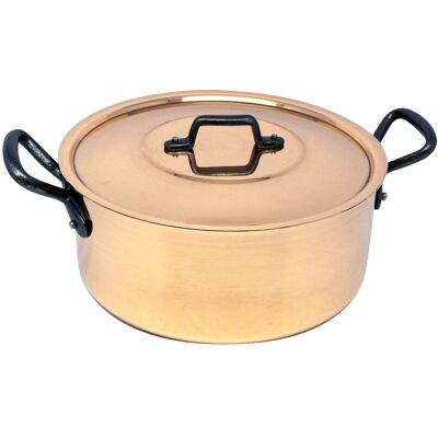 Baumalu Copper Cooking Pot - 20cm - Enamelled Interior - Suitable for All Cooktops Baumalu Copper Cooking Pot - 20cm - Enamelled Interior - Suitable for All Cooktops